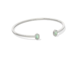 MINI ELTON CUFF BRACELET SILVER GREEN LAB GROWN OPAL S/M
