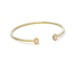 MINI ELTON CUFF BRACELET GOLD LIGHT PINK LAB GROWN OPAL S/M