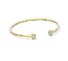MINI ELTON CUFF BRACELET GOLD BLUE LAB GROWN OPAL S/M