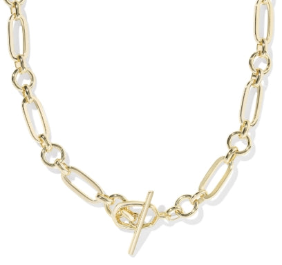 Sylvia Metal Link & Chain Necklace in Gold