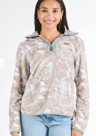 White Camo Halfzip Pullover