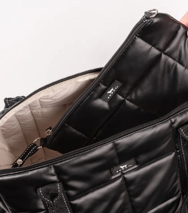 Triple Advisor Travel Bag With Pouch Black Box Quilted