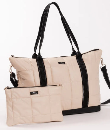 Triple Advisor Travel Bag With Pouch Putty Box Quilted