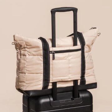 Triple Advisor Travel Bag With Pouch Putty Box Quilted