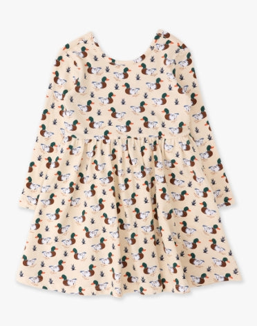 Mallard Knit Long Sleeve Twirl Dress