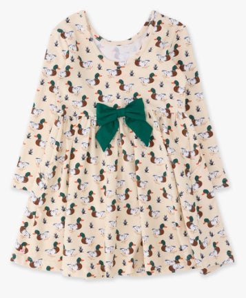 Mallard Knit Long Sleeve Twirl Dress