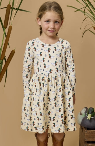 Mallard Knit Long Sleeve Twirl Dress