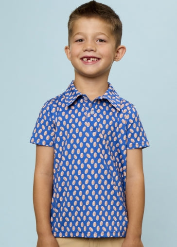Knit Short Sleeve Performance Polo in Blue