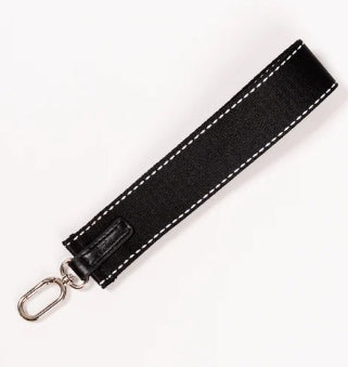 On Hand Wrist Strap Black and White Stitch