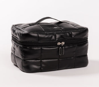 All Aboard Train Case Black Box Quilted