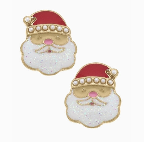 Pearl Studded Santa Stud Earrings