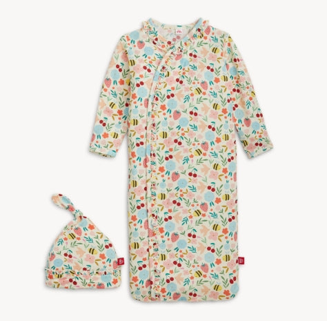 Honey Blossom Modal Magnetic Ruffle Gown + Hat Set