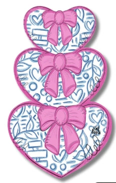 Stacked Hearts with Bow Door Hanger