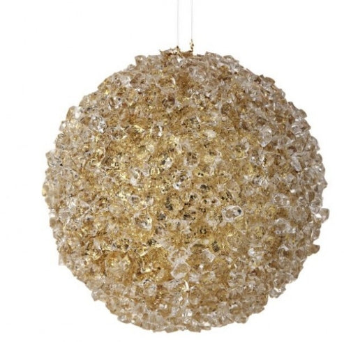 4" Glittered Iced Ball Ornament