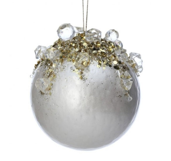 3.75" Jeweled Shiny Ball Ornament