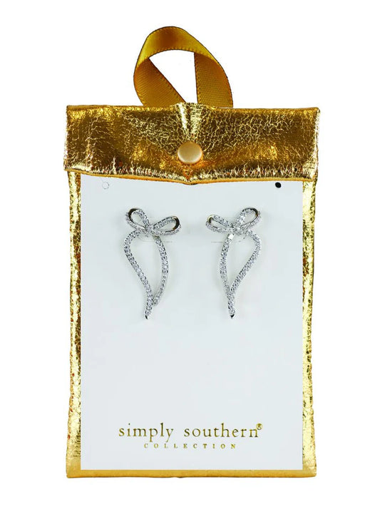 Bow Earrings Skinny Silver