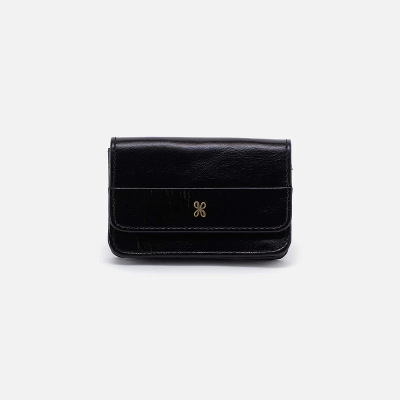 Jill Flap Card Case in Black