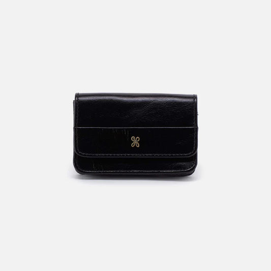 Jill Flap Card Case in Black
