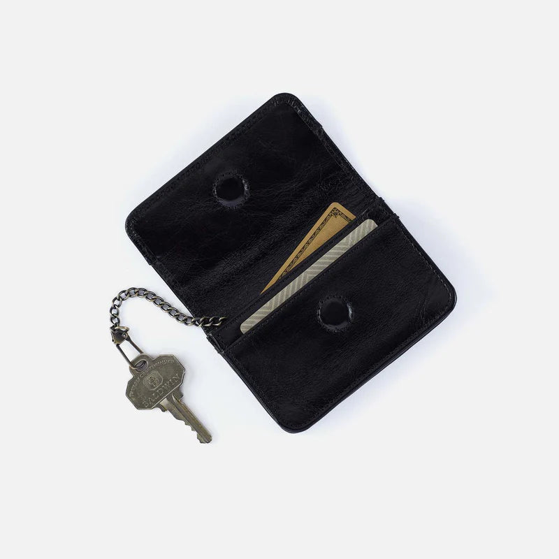 Jill Flap Card Case in Black