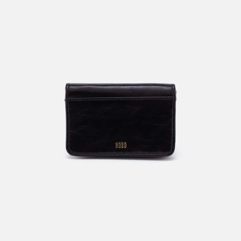 Jill Flap Card Case in Black
