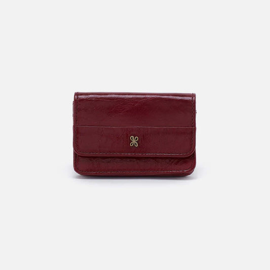 Jill Flap Card Case in Saddleberry