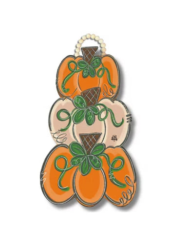 Tan Pumpkin Stack Doorhanger