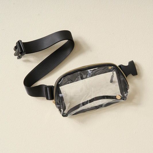 Clear Midnight Black Belt Bag