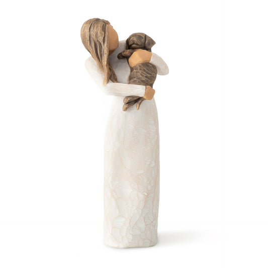 Adorable You (dark dog) Willow Tree Angel