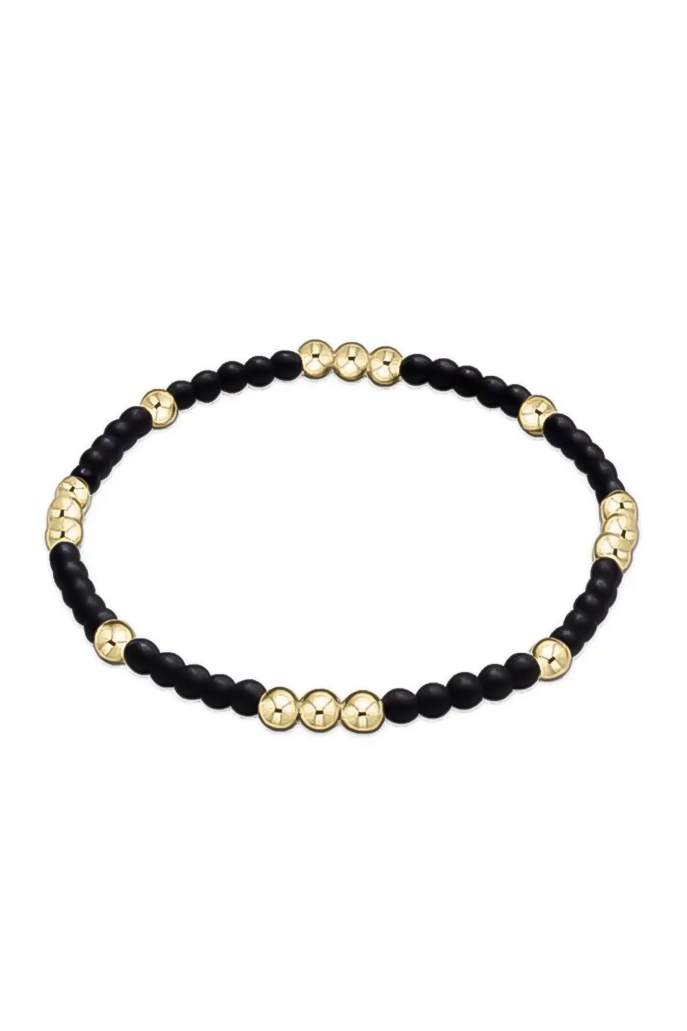 Worthy Pattern 3mm Bead Bracelet Matte Onyx