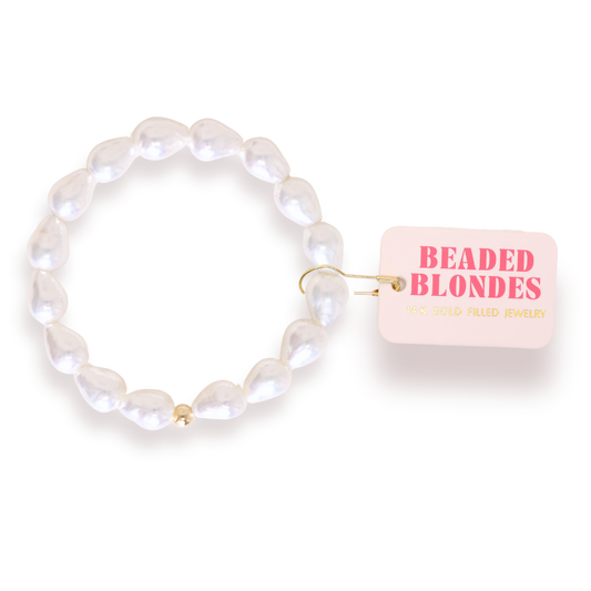 Bella Pearl Bracelet in Gold: Extended 7.25 Inch
