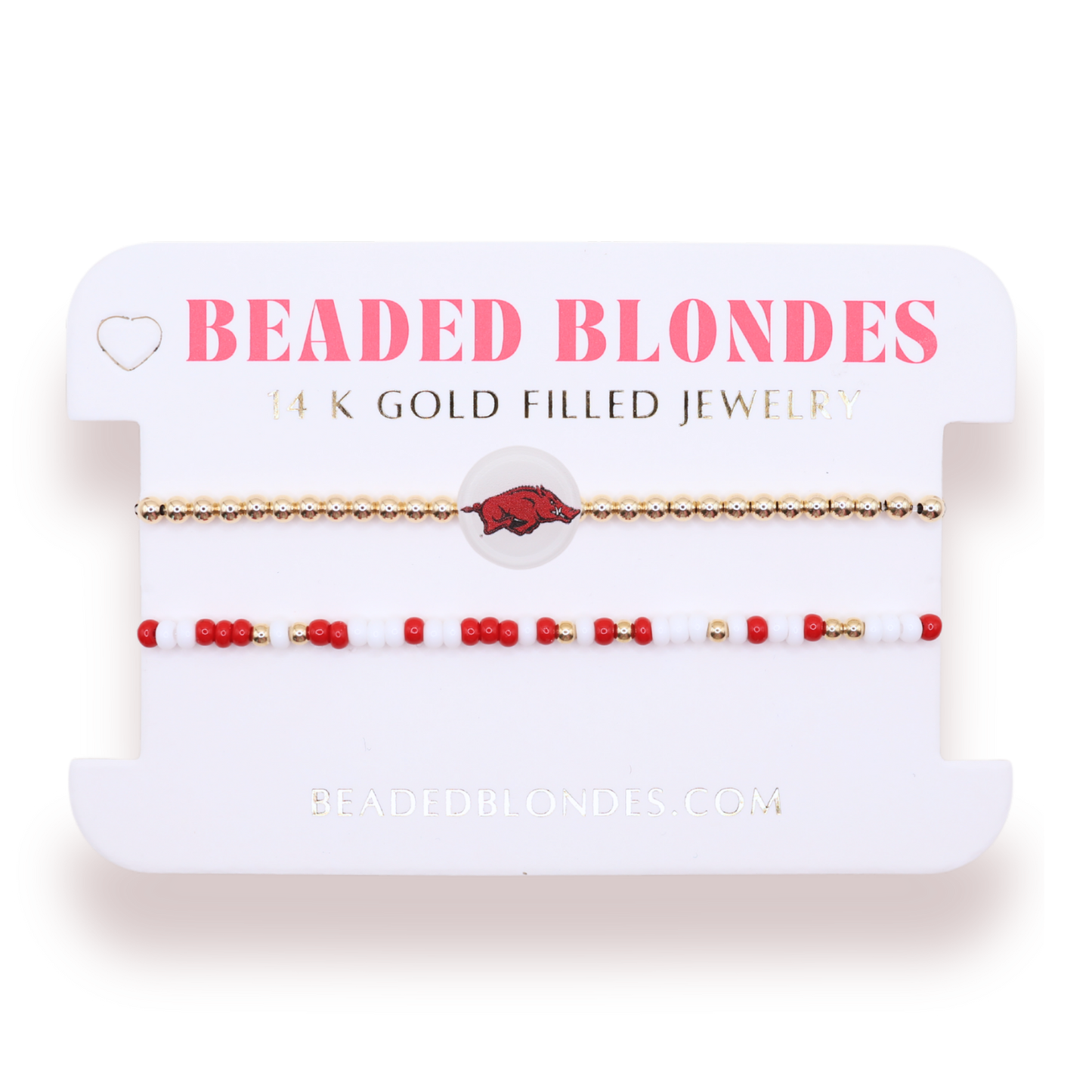 Arkansas + Sprinkle Logo Bracelet Stack of 2: Standard 6.75 inch