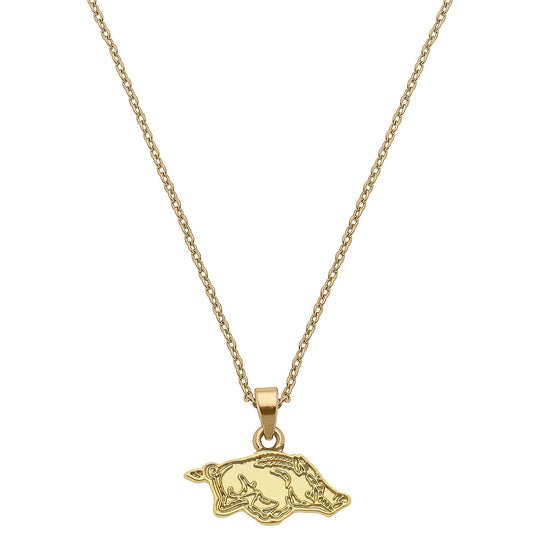 Arkansas Razorbacks 24K Gold Plated Delicate Necklace