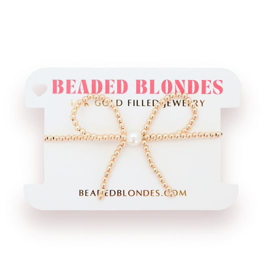 Gold Bow Bracelet: Standard 6.75 inch