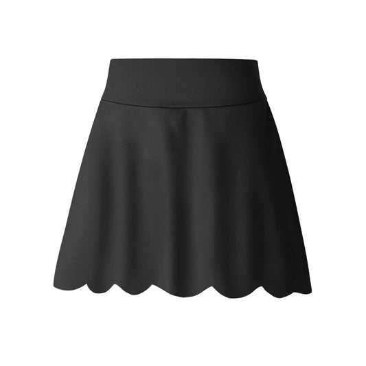 Black Scallop Athletic Skort