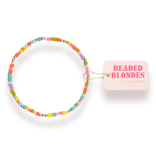 Rainbow Sprinkle Bracelet: Standard 6.75 Inch