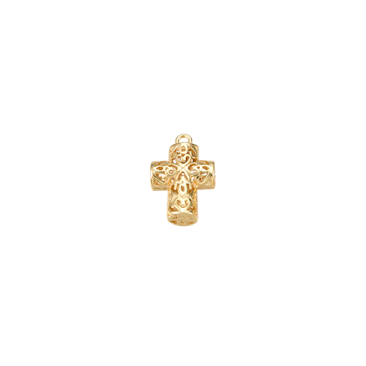 Gold Hollow Cross Charm