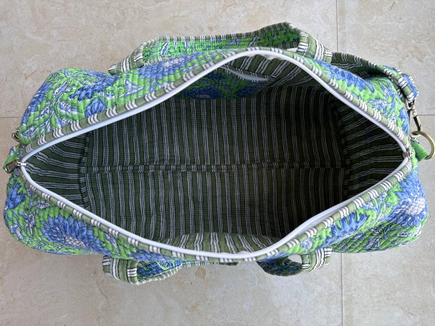 Alice Green and Blue Floral Duffel Bag