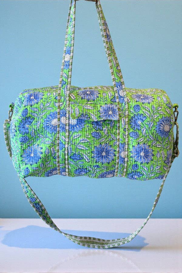 Alice Green and Blue Floral Duffel Bag