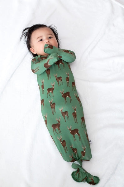 Knotted Gown - Deer - 0-3 MOS