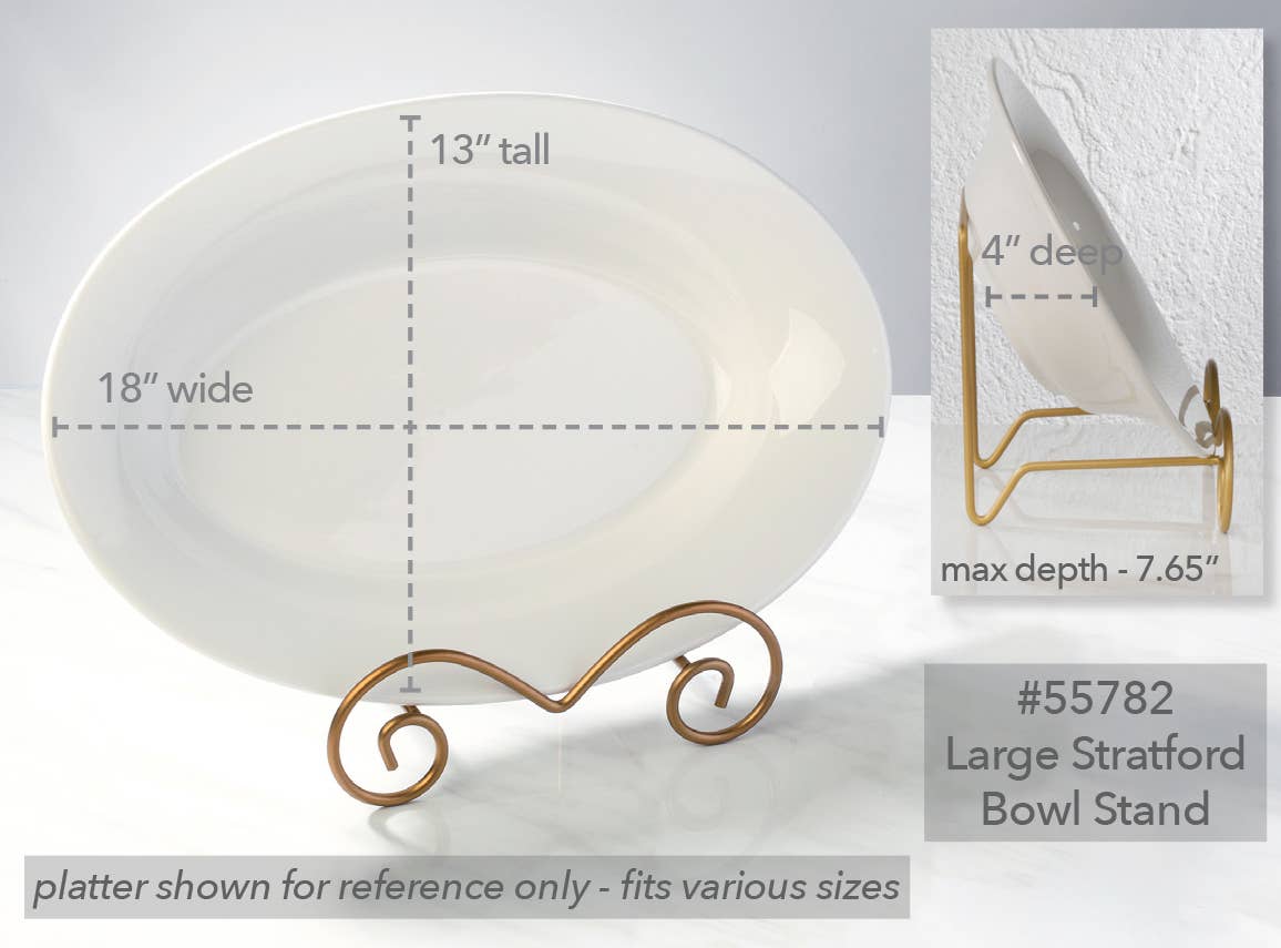 Large Stratford Metal Bowl Easels: Gold
