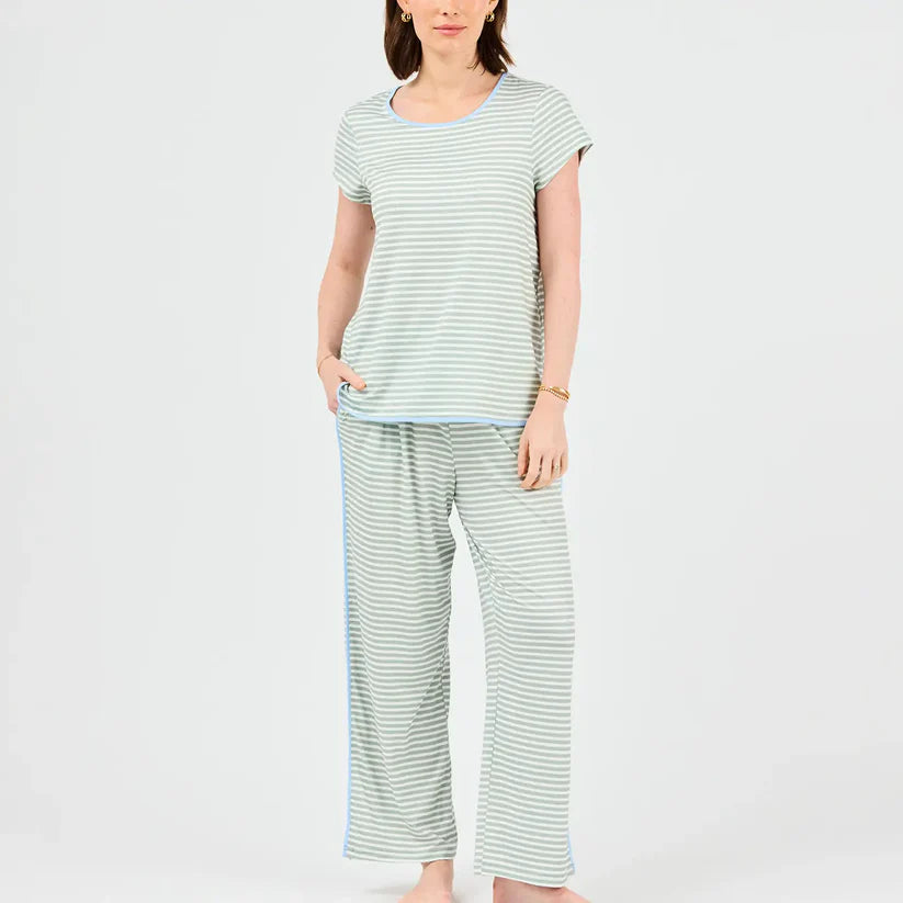 Melody Green Stripe Pant Set