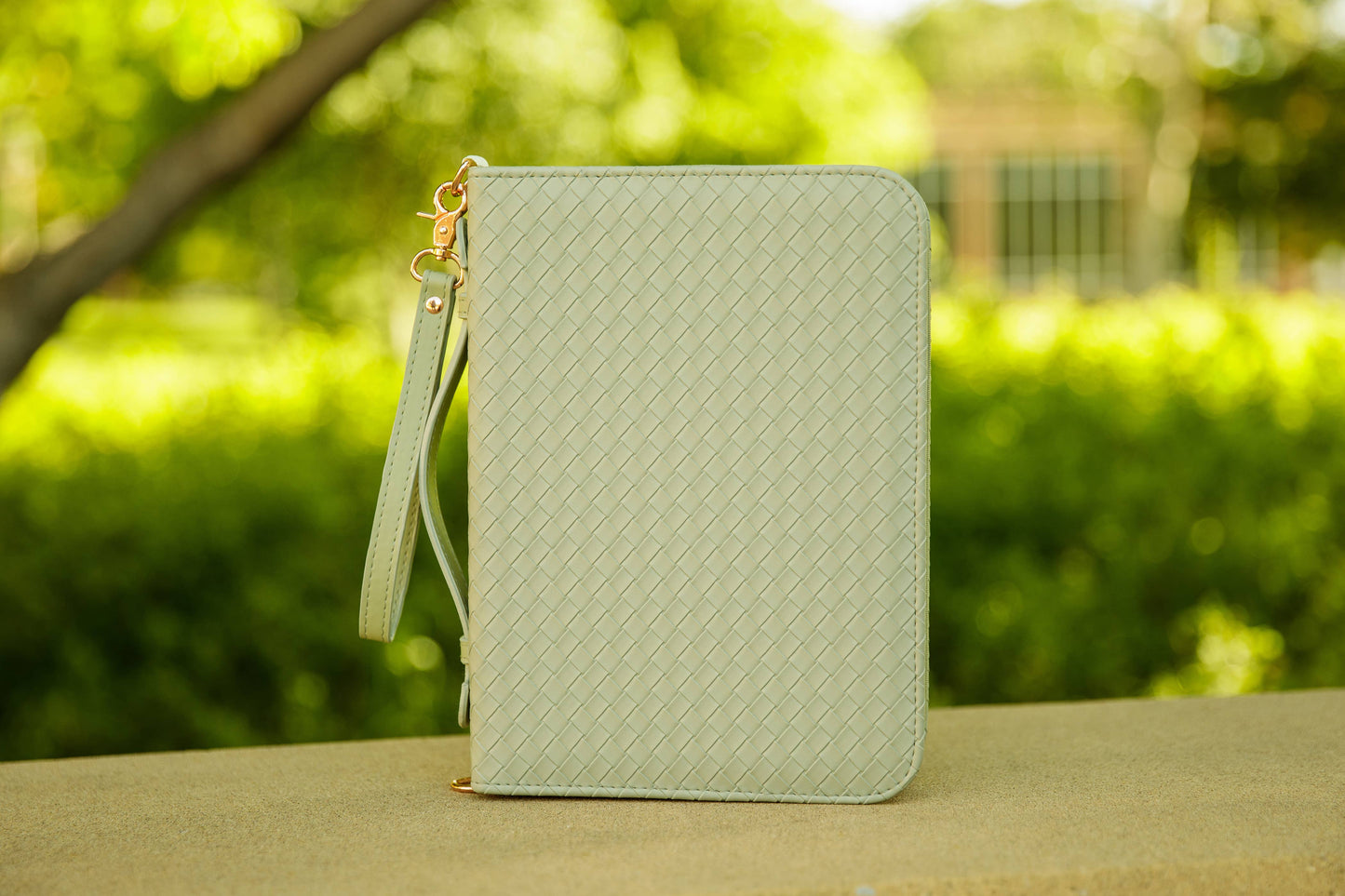 Bible Cover, Weave Bible Case, Crossbody SAGE