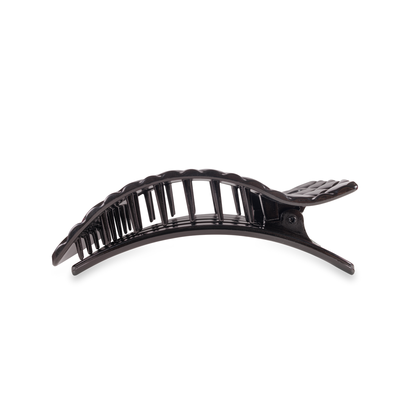 Flat Rectangle Hair Clip | Medium | Jet Black Quilted