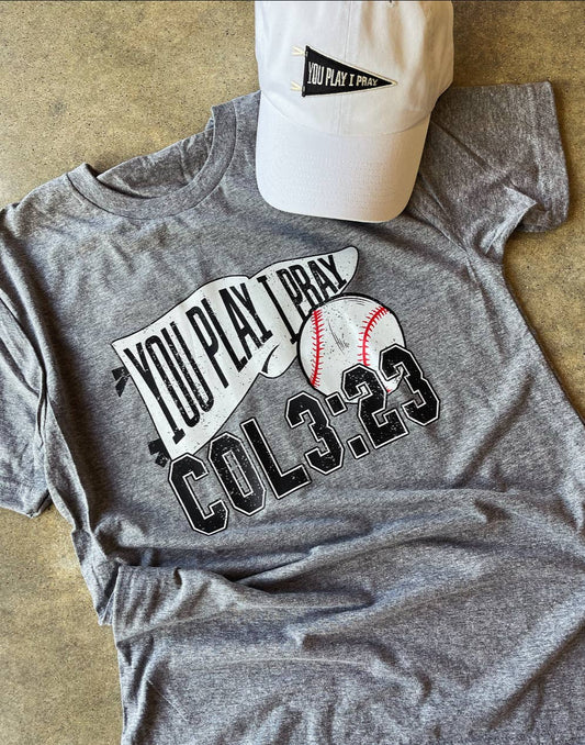 White Flag Baseball Tee Baseball Mom You Play I Pray
