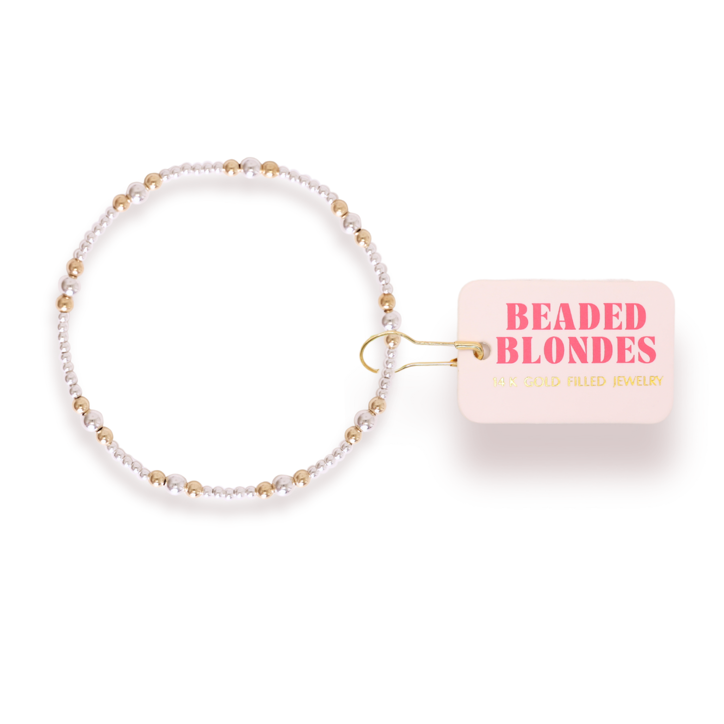 Dainty Sutton Bracelet in Silver with Gold: Standard 6.75 Inch