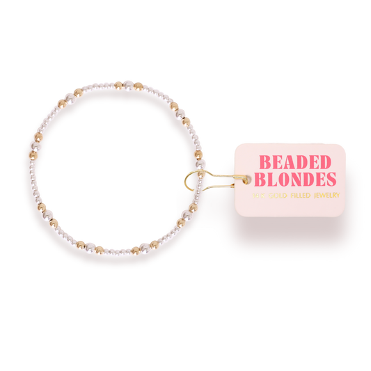 Dainty Sutton Bracelet in Silver with Gold: Standard 6.75 Inch