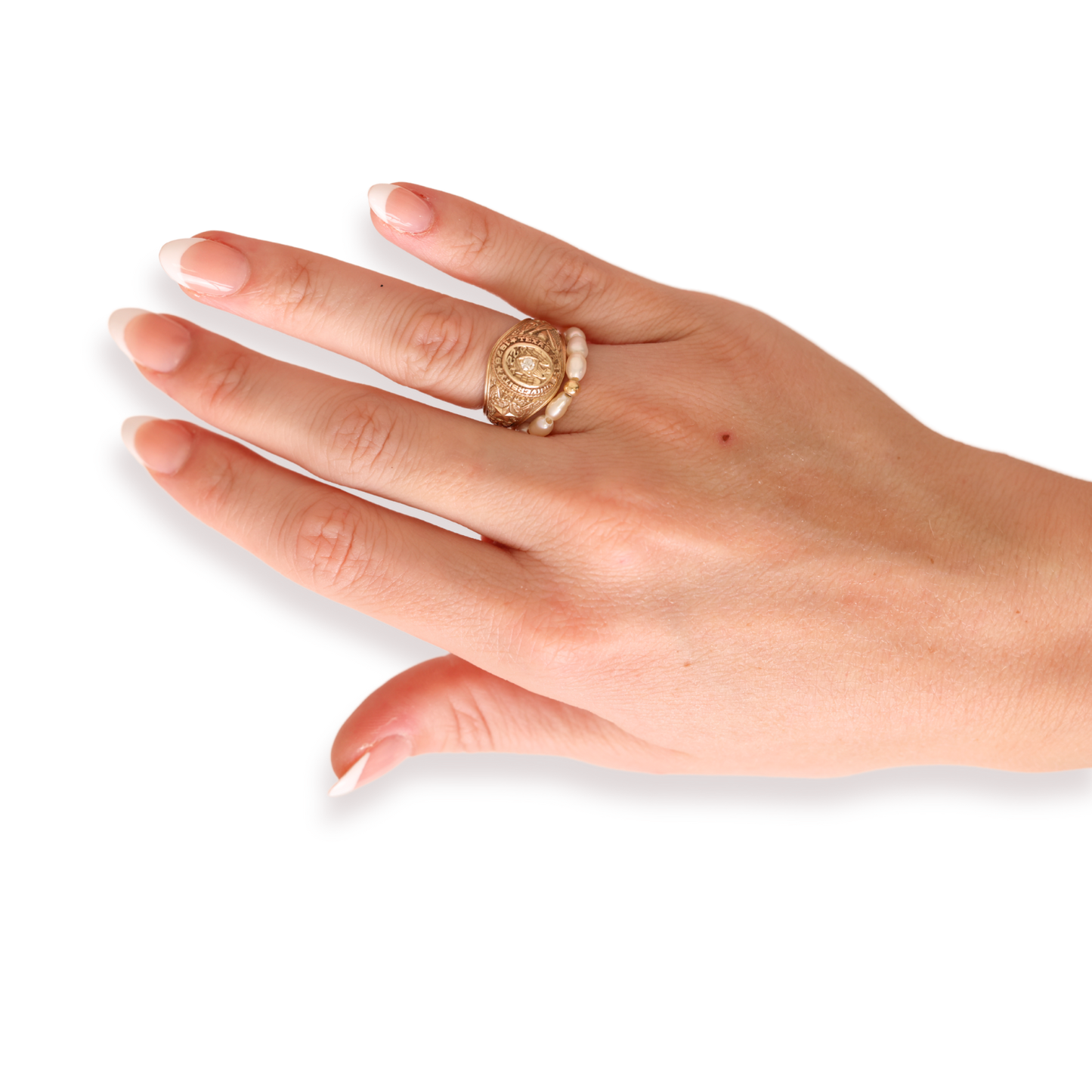 Jamie Pearl Ring in Gold: 7/8