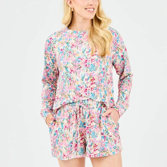 Annie Autumn Meadow Pink Pajama Short Set