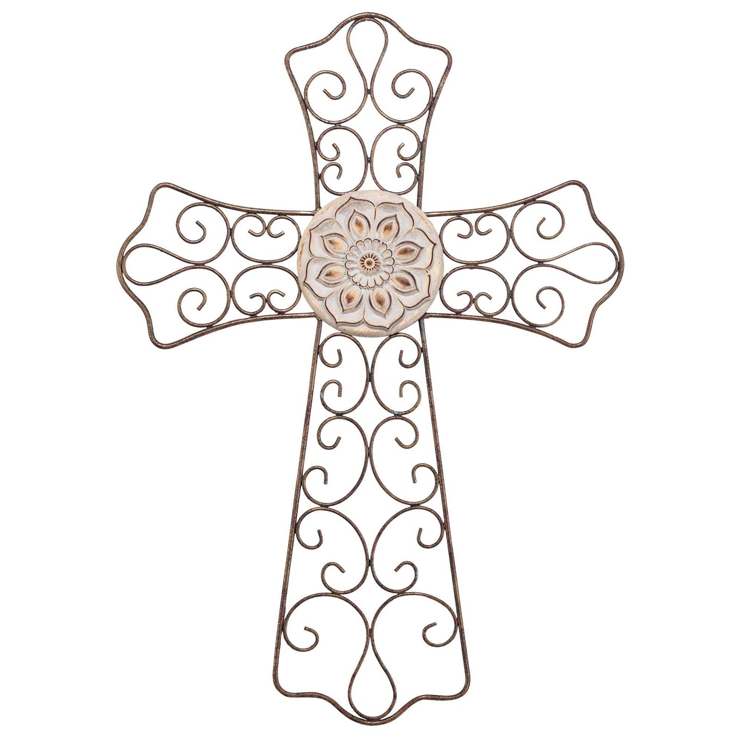 Wall Cross Tapered Rust Metal