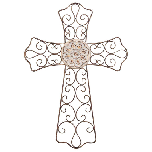 Wall Cross Tapered Rust Metal